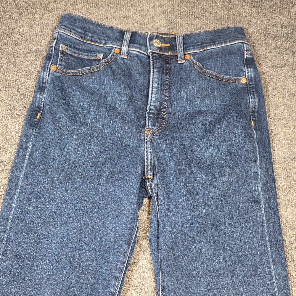 Express Boot High Rise Jeans 6 Long Dark Wash‎ Denim Retro 70s Womens - Picture 4 of 13